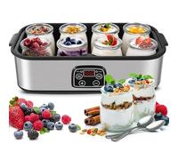 1400ML Yoghurt Maker,Electric Yogurt Machine with 8 Jars,LED Display, Constant Temperature Control,180mML Glass Jars,Easy Cleaning Automatic Yogurt Maker for Homemade Yoghurt