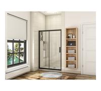 (1400mm) Black Frame Sliding Shower Door Enclosure Glass