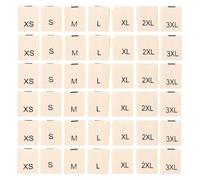 1400pcs Cotton Garment Size Labels, Beige Xs-3xl | Size Marking, Washproof Print, Nylon Blend, for Sweaters, Jeans, Warehouse Sorting