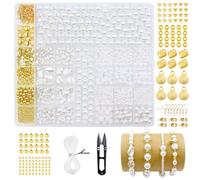 1400pcs Pearl Beads Set, White Pearl Beads for Bracelet Making 3/4/6/8/10/12mm Irregular Pearls Craft Beads with Spacer Beads for Necklace Earring Jewelry Making DIY Craft