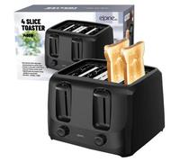 1400W 4 Slice Toaster Toastie Maker Pop Up Cool Touch 6 Settings Bagel Black New