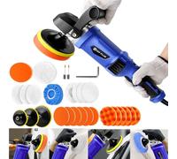 1400W Car Polisher Buffer Kit Sander Rotary Polishing Machine Dual Action Polisher for Car, 6 Variable Speed Car Polishing Machine 5-Inch & 7-Inch Buffing Polish Pad, Removable D-Handle & Side Handle