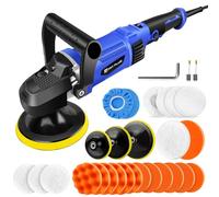 1400W Car Polishers and Buffers with Handle, Car Buffer Polisher Machine Sander Rotary Polishing Machine Dual Action Polisher with 800-3500 RPM, 6 Variable Speed, 125/150/180mm Buffing Polish Pad