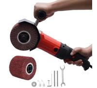 1400W Electric Burnishing Polisher,Handheld Wire Drawing Machine 8 Adjustable Speeds with 2 Polishing Wheels, Stainless Steel & Metal Polisher