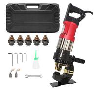 1400W Electric Hydraulic Hole Puncher, 22T Heavy Duty Hydraulic Hole Punch for Metal, Portable Punching Machine with 5 Dies - Precise Drilling for Aluminum Copper Plate Angle Iron Steel, MHP-20