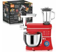 1400w Electric Stand Mixers for Baking Food Processor Blender Multifunctional 5 Speed Kitchen Mixer, 10l Stainless Steel Mixing Bowl, Removable Splash Guard, Whisk