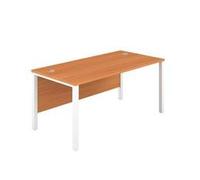 1400X800 Goal Post Rectangular Desk Beech-White