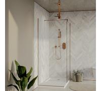 1400x800mm Brushed Bronze Wet Room Shower Screen Enclosure - Corvus