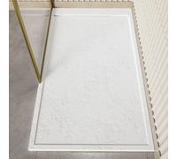 1400x800mm Rectangular Anti-Slip 30mm Slimline White Stone Resin Shower Tray Coast