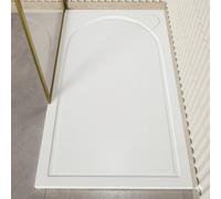 1400x800mm Rectangular Anti-Slip 30mm Slimline White Stone Resin with Gel Coat Mix Shower Tray Hendra