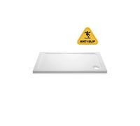 1400x800mm Rectangular Anti-Slip 45mm White Stone Resin Shower Tray Pearl