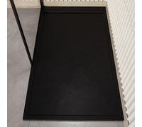 1400x900mm Rectangular Anti-Slip 30mm Slimline Black Stone Resin Shower Tray Coast
