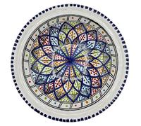 1401241503 Morocco Tunisian Hand-Painted Ceramic Pasta Bowl Plate - Diameter 28 cm