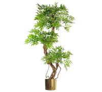 140Cm Leaf Realistic Artificial Japanese Fruticosa Ficus Tree, Green Gold