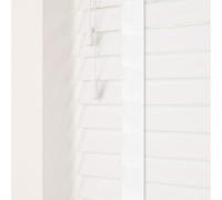 NewEdgeBlinds Ultra White Faux Wood Venetian Blinds with Tapes (130cm Drop) - 140cm