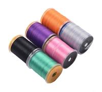 140D Non-Waxed Nylon Fly Tying Thread Kit, Elastic Lines For Dry/Wet Flies, Nymphs & Streamers, Standard Spool Fits Most Bobbins, Multi-Color Fly Fishing Gear, Easy Install(6PCS)