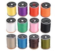140D Nylon Fly Tying Thread Kit for Crafting Dry Flies Wet Flies Nymphs Midge Streamers and Scud Flies Compatible with Common Bobbins (12PCS)