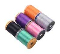 140D Nylon Fly Tying Thread Kit for Dry Wet Nymph Midge Streamer Scud Flies Multiple Colors 6 or 12 Spools Flexible Standard Spool Design for Hook Size 6 to 14 Fly Tiers Anglers(6PCS)