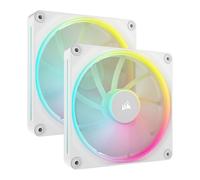 140mm 2 Pack iCUE LINK LX140 RGB, White, 7 Blade, PWM, Magnetic Dome Bearing, Du