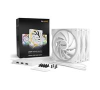 Be Quiet! (BL103) Light Wings 14cm PWM ARGB High Speed Case Fans x3, Rifle Bearing, 20 LEDs, Front & Rear Lighting, Up to 2200 RPM, ARGB Hub included,