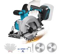 140mm Cordless Circular Saw Compatible with Makita 18V (No Battery), mit 2 Blades, Brushless Adjustable Cutting Angle, Max Cutting Depth 1.28" (45°),1.6" (90°) for Cutting Wood Plastic Metal