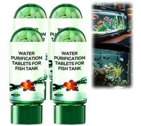 140pcs Aquarium Water Clarifier Tablets -35pcs/bottle Powerful Polymer Water Purifier for Fish Tanks, Remove All Kinds of Turbidity from Fish Tank Water，Promotes Healthy Growth (70)