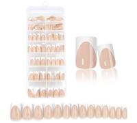 140Pcs/box Nude Pink Matte French Press On Nails,14 Sizes Extra Short Square Full Cover Nail Tips