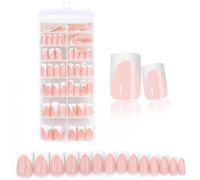 140Pcs/box Nude Pink Matte French Press On Nails,14 Sizes Extra Short Square Full Cover Nail Tips