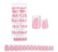 140Pcs/box Nude Pink Matte French Press On Nails,14 Sizes Extra Short Square Full Cover Nail Tips