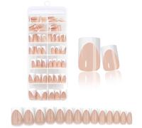 140Pcs/box Nude Pink Matte French Press On Nails,14 Sizes Extra Short Square Full Cover Nail Tips