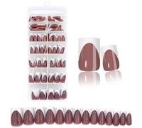 140Pcs/box Nude Pink Matte French Press On Nails,14 Sizes Extra Short Square Full Cover Nail Tips