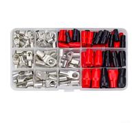 140PCS Copper Wiring Terminal and Protective Sleeve Set for Electrical Repairs in Vehicles, Boats, Solar Panels, and Outdoor Equipment (120PCS of silver)