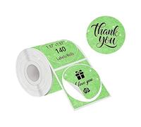 140Pcs Glittering Round Thermal Label 50mm Adhesive Thermal Sticker for Offices File Classification Logistics Packaging Round Scintillate Labels