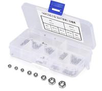140pcs Hex Nuts Assortment Kit, M1/M1.2/M1.4/M1.6/M2/M2.5/M3 Stainless Steel Small Hex Hexagonal Nuts with Storage Box