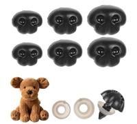 140pcs Plastic Safety Noses for Crochet Animals, 3 Sizes Black Black Craft Nose with Washers for Amigurumi Crochet Bears, Dogs, Stuffed Animals, Doll Making