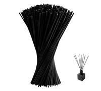 140Pcs Reed Diffuser Sticks 30 CM Black Fibre Oil Aroma Diffuser Natural Wood Rattan Essential Oil Extra Long 4 mm Thick Replacement Refill for Spa Bedroom Home Office