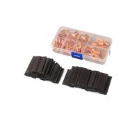 140Pcs SC6-25 Copper Cable Lugs Battery Terminals Set Electric Wire Bare Crimped/Soldered Connectors + Shrink tube
