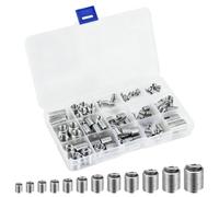 140PCS Wire Thread Inserts, Helical Coil Inserts, Metric Repair Assortment | Stainless steel restores stripped holes; 140 silver coils, M3/M4/M5/M6/M8/M12, 1D-3D, with case for automotive repairs