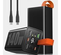 140W 70000mAh Power Bank for Laptop Fast Charging with 5 Output & 100W charging cable, PD3.1 QC4.0 USB C Large Battery Pack with SOS Flashlight | LED Display for Phones Tablet Travel Outdoor