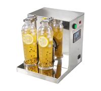 140W Automatic Milk Tea Shaker, 220V Double Head Milkshake Maker Machine with Adjustable, Timer, Tea Shaking Machine, Commercial 360° Shaker Mixer for Bubble Tea Juice Coffee Cocktail With 2 Cups