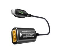 140W DC to Laptop Power Supply - Universal Jack Converter with Digital Power Indicator In | Heavy Duty 21cm Nylon Braided Cable for Laptops and Smartphones Portable