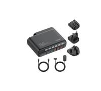 140W Desktop Charger GaN USB C Charger Hub Multi Port 6 USB Ports LED USB C Charging Station Wall Charger Power Strip Replaceable Travel Plug UK/USA/EU Made for MacBook, Dell XPS,iPhone, iPad, Lenovo