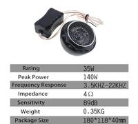 140w Mini Dome Tweeter Speakers for Car Audio Systems - 50mm Metal High-efficiency Auto Tweeters with Built-in Crossover Compact B