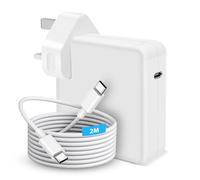 140W USB-C Mac-Book Charger, 2M Fast Charging Cable with Smart Chip, UK Plug Adapter Compatible with MacBook Pro/Air, Apple Laptop Charger for Mac Book Series