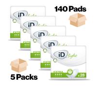 140x iD Expert Light Extra - 5 Packs of 28 - Incontinence Pads 456 ml
