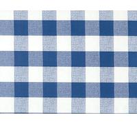 140x140cm SQUARE PVC/VINYL TABLECLOTH - BLUE GINGHAM WITH PARASOL HOLE