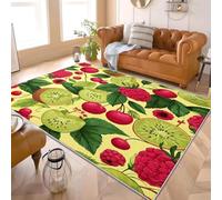 140x200 cm Living Room Bedroom Print Rug Cartoon Fruit Theme Durable Short Pile Non Slip Area Rug Home Decor Carpets Green Machine Washable Soft Non Shedding Dining Room Carpet