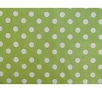 140x200cm OBLONG PVC/VINYL TABLECLOTH - LIME GREEN POLKA DOT - 6 SEATER