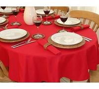 140x200cm RED COTTON OVAL TABLECLOTH (6 SEATER)