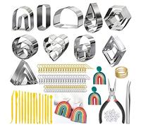 141 Pcs Earring with Hooks Jump Rings Backs Shaping Rods Art Stainless Steel for Food